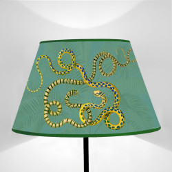 Paralume tronco di cono Fauna Serpenti Doppi fondo Verde