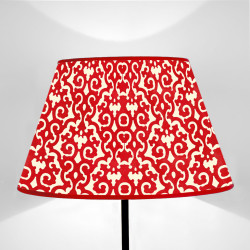 Paralume tronco di cono Arabesco Rosso e Crema