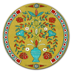 Diametro 39 cm - Tirolo Fiori e Losanghe Sottopiatto Rotondo