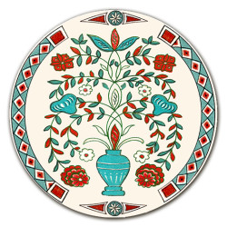 Diametro 39 cm - Tirolo Fiori e Losanghe Sottopiatto Rotondo