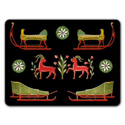 Alpi Slitte Nero Sottopiatto Rettangolare