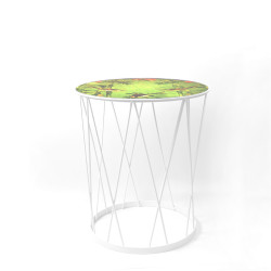 Tavolino in ferro Bianco componibile con Sottopiatto Ø39