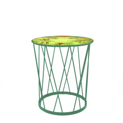 Tavolino in ferro Verde componibile con Sottopiatto Ø39