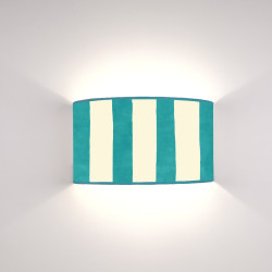 Ventola Geo Righe Turchesi su fondo Crema