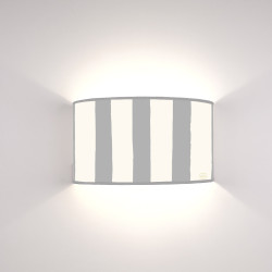 Ventola Geo Righe Grige su fondo Crema