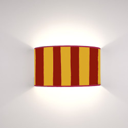 Ventola Geo Righe Rosse su fondo Giallo