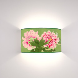 Ventola Flora Peonia Riccia fondo Verde