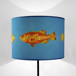 Paralume cilindro Pesci Turchese