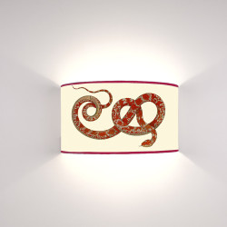 Ventola Fauna Serpente Rosso fondo Crema
