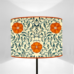 Paralume cilindro Varie Fiori Arancio
