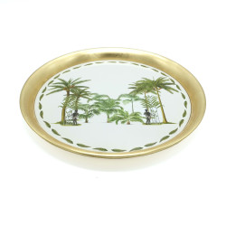 Vassoio il Metallo Foglia Oro Diametro 34