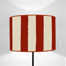 Paralume cilindro Righe Rosso Scuro e Crema