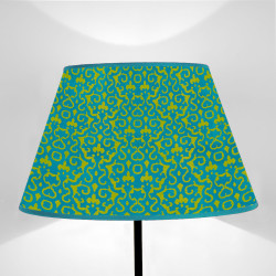 Paralume tronco di cono Arabesco Peacock e Senape