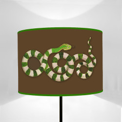 Paralume cilindro Fauna Serpente Verde fondo Marrone