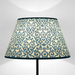 Paralume tronco di cono Arabesco Blu e Bianco