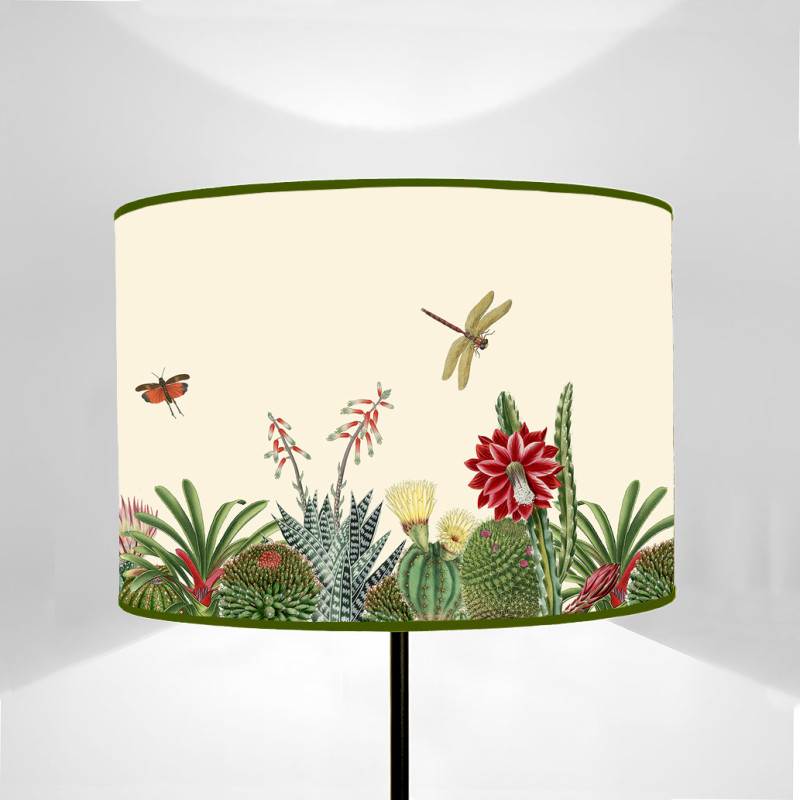 Paralume cilindro Flora Cactus con Insetti