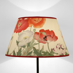 Paralume tronco di cono Flora Papaveri Fondo Chiaro