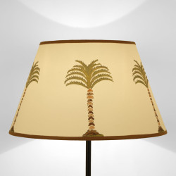 Paralume tronco di cono Flora Palma Fondo Crema
