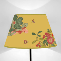 Paralume Tronco di cono Fiori su Giallo Ocra