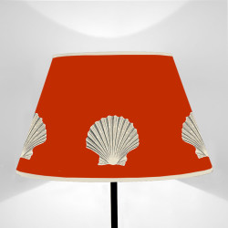 Paralume tronco di cono Mare Capesante fondo Rosso