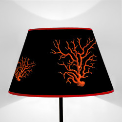 Paralume tronco di cono Mare Coralli fondo Nero