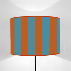 Paralume Cilindro righe verticali english red e cerulian blue