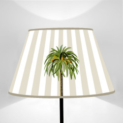 Lampshade Truncated cone Flora Palm on Sand Stripes