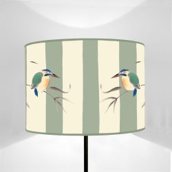 Fauna Striped Glaucus and Kingfisher Cylinder Lampshade