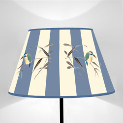 Truncated Cone Lampshade with Martina Pescatore Fauna and Avio Stripes