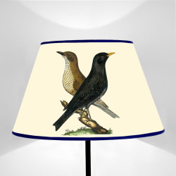 Paralume tronco di cono Fauna Uccelli Merli e Tordi