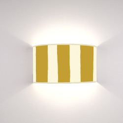 Ventola Geo Righe Senape su fondo Crema